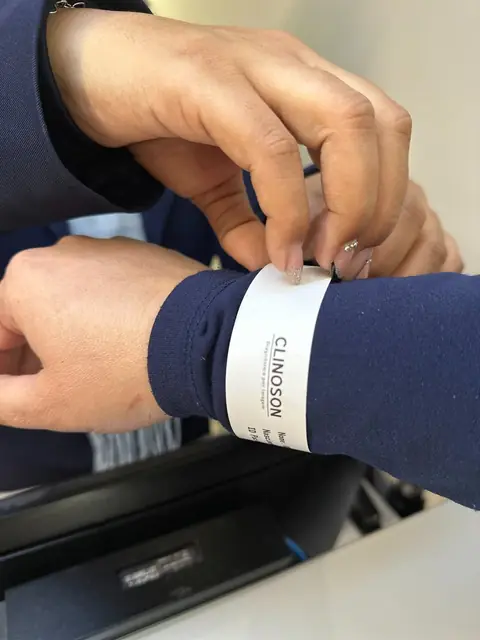 Pulseira de identificação do paciente